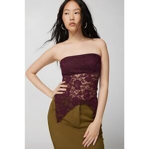 Urban Outfitters UO Urban Renewal Remnants Y2K Witchy Lace Asymmetric Tube Top L